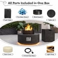 thumbnail image 6 of 30 in. Round Propane Firepit Table with Golden LED Light, 50,000 BTU Outdoor Fire Pit Table in Dark Gray Wood Grain, 6 of 8