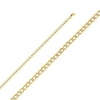 Precious Stars 14K Two-Tone Gold 3.5-mm White Pave Hollow Cuban Chain Necklace (20 inch)