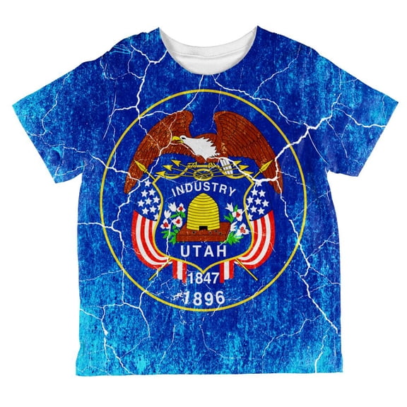 Utah Vintage Distressed State Flag All Over Toddler T Shirt Multi 6T