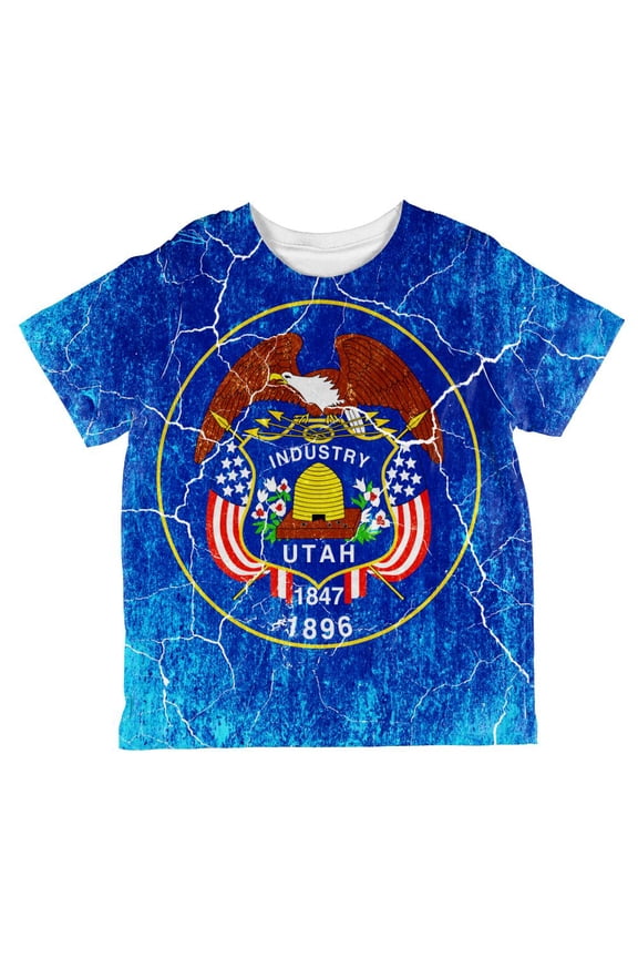 Utah Vintage Distressed State Flag All Over Toddler T Shirt Multi 4T