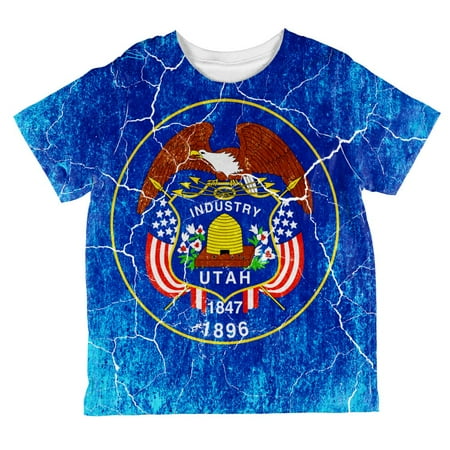 

Utah Vintage Distressed State Flag All Over Toddler T Shirt Multi 6T