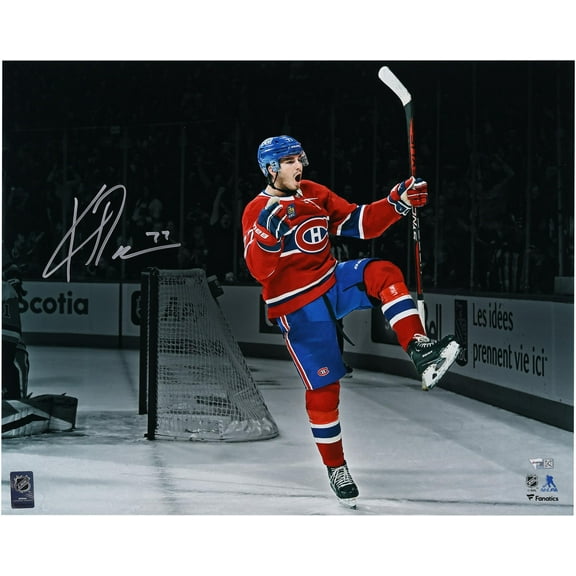 Kirby Dach Montreal Canadiens Autographed 16" x 20" Red Jersey Celebrating Photograph - Fanatics Authentic Certified