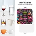 thumbnail image 5 of Leather Coasters with Heat-resistant for Drinks, Monstrous Cartoon Characters Cup Coasters Cup Pad Mat for Tabletop Protection, Coffee Table, Office Desk and Housewarming Gift, 5 of 5