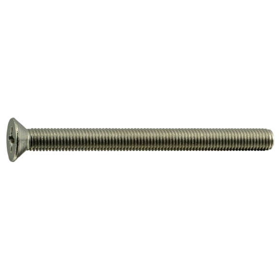 1/4"-28 x 3" 18-8 Stainless Phillips Flat Head Machine Screws (6 pcs.)