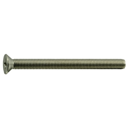 

1/4 -28 x 3 18-8 Stainless Phillips Flat Head Machine Screws (6 pcs.)
