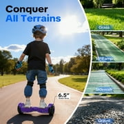 Tcdjtc Self-Balance Scooter for Kids, Electric Scooter with Bluetooth Speakers, Hover Off Road Board Electric Scooter with LED Lights & 400W Motor, Kids Scooter with 9MPH Max Speed