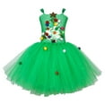 thumbnail image 5 of Cuzibr Girls Fall Dress Green Tutu Party Gown Spaghetti Strap Sleeveless Christmas Tree Sequins Pattern Tulle Dress With Socks Headband Outfits Holiday Party Dress,Green,12 Months, 5 of 9