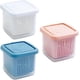 thumbnail image 1 of 3 Food Fresh-Keeping Boxes, Double Drainage Baskets, refrigerators, Food and Fruit Storage containers, Double Food containers, 660ml, 1 of 5