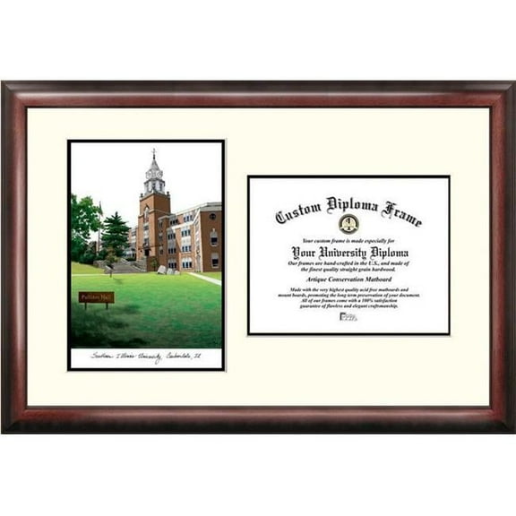Campus Images IL972V-1185 11 x 8.5 in. Southern Illinois University Scholar Diploma Frame - Satin Mahogany