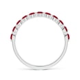 thumbnail image 2 of ANGARA Natural Floating Round Ruby Semi Eternity Wedding Ring in 14K White Gold for Women (Size-2.2mm) | July Birthstone Jewelry for Her, 2 of 10