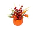 thumbnail image 2 of Artificial Foam Pumpkin Table Centerpiece, Fall Harvest Arrangement with Maple Leaves Berries Sunflower Gourds, Halloween Thanksgiving Decor for Home Dining Table Mantel Shelf, A, 2 of 8