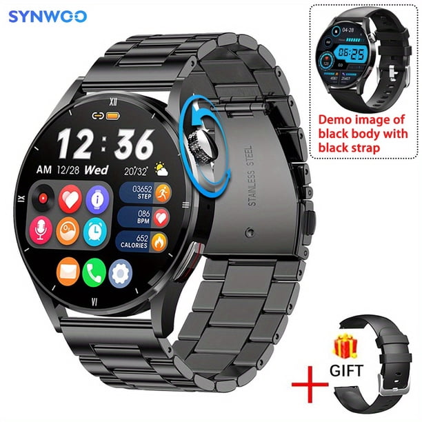 Reloj Inteligente De Acero Inoxidable Para Hombres, Monitoreo De Frecuencia Cardíaca, Presión Arterial, Oxígeno, Asistente De Voz AI, Reloj De Llamadas BT, Relojes Dorados, Reproducción De Música, IP6