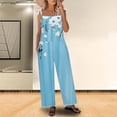 thumbnail image 4 of Nrmvnmi Women 2024 Summer Fashion Overalls Hippie Jumpsuits Floral Printed Spaghetti Strap Cute Romper Plus Size Bib Overall Mothers Day Gifts For Her, 4 of 5