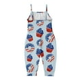thumbnail image 5 of Ruyang Toddler Baby Jumpsuit Independence Day Clothing Girls Spaghetti Straps 𝐒tars USA Romper Kids American Flag Summer Outfit, 5 of 8