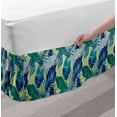 thumbnail image 2 of Tropical Bed Skirt, Exotic Paradise Island Rainforest Vegetation Jungle Plants in the Abstract Style, Elastic Bedskirt Dust Ruffle Wrap Around for Bedding Decor, 4 Sizes, Multicolor, by Ambesonne, 2 of 2