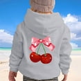 thumbnail image 3 of Kiijoy Toddler Girls Graphic Hoodies Cherry Bow Hooded Sweatshirt Long Sleeved Pullover, 3 of 4