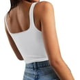 thumbnail image 6 of Cropped Tank Tops for Women, Yigetop Women's Square Neck Tank Tops Sleeveless Fashion Workout Cute Outfits Summer Cropped Camisole Fashion Clothes Seamless Tank Tops for Women White L, 6 of 8