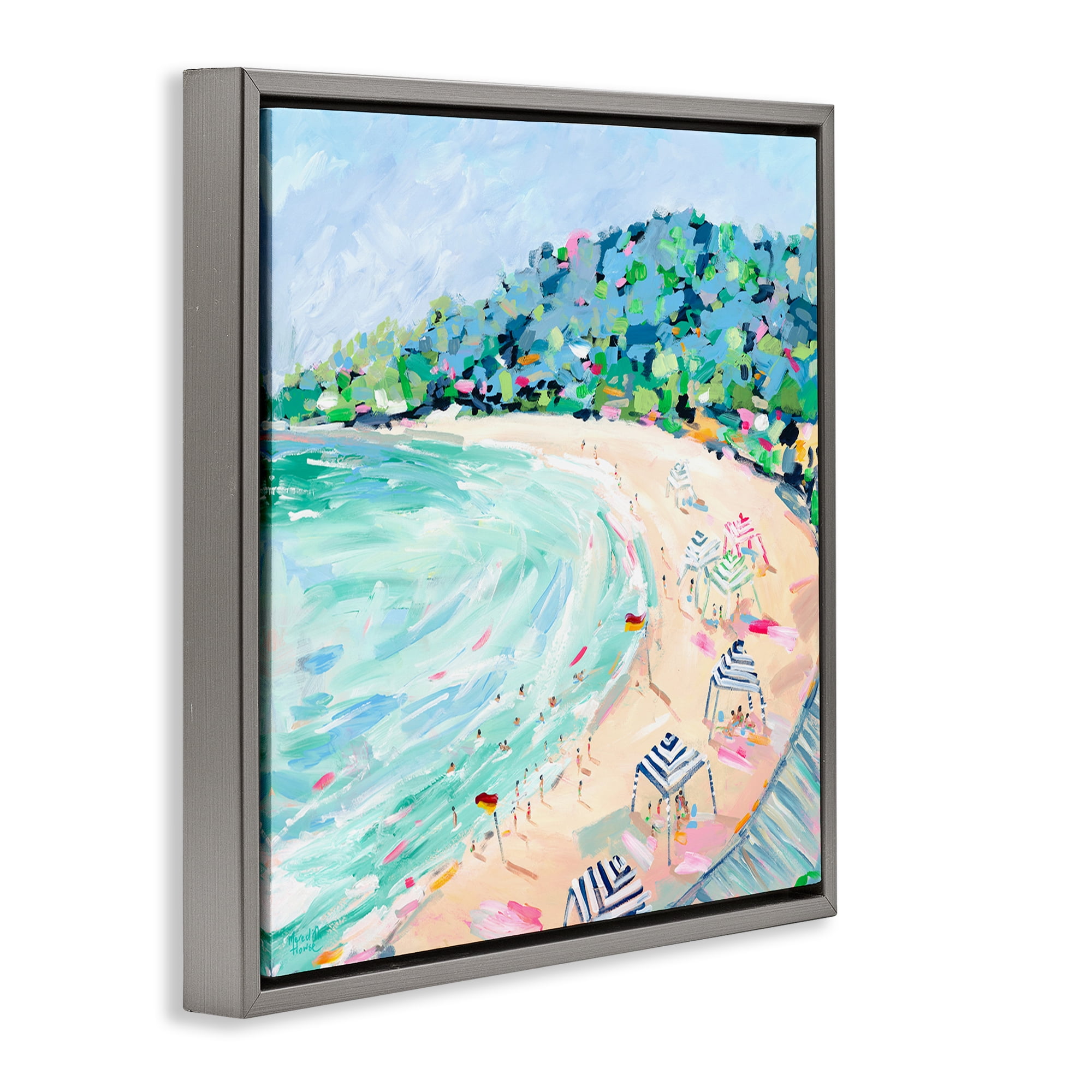 Stupell Industries Good Times Noosa Beach Gray Framed Floater Canvas Wall Art, design by Meredith Howse