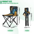 thumbnail image 3 of 600D Oxford Camping Chair Portable Foldable Chair Supports 220 lbs for Picnic, Fishing, Backpacking Blue Leaves and Sunflowers, 3 of 8