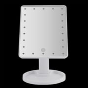 22 LED Cosmetic Mirror Lighted Make Up Mirror 360 Degree Swivel Makeup Mirror With Touch Screen,White