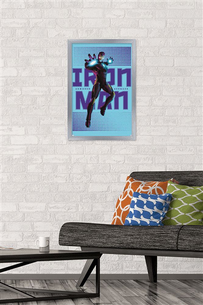 Marvel Shape of a Hero - Iron Man Wall Poster, 14.725" x 22.375", Framed