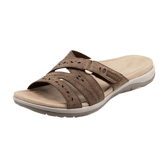 CHWshoes Summer Orthopedic Wedge Sandals for Women, Comfortable Walking Open Toe Platform Strap Casual Beach Shoes Brown 36