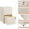 thumbnail image 5 of 2 Drawer File Cabinet with Lock, Locked Filing Cabinets for Home Office, Small File Cabinets for Under Desk, Metal Files Cabinet for Hanging Letter Size, Cream, Assembly Required, 5 of 17