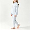 thumbnail image 6 of XRoczxe Kids Thermal Underwear Set, Boys Girls Striped Base Layer Pajamas, Soft Warm Long Sleeve Top & Pants for Winter Sleepwear, 6 of 6