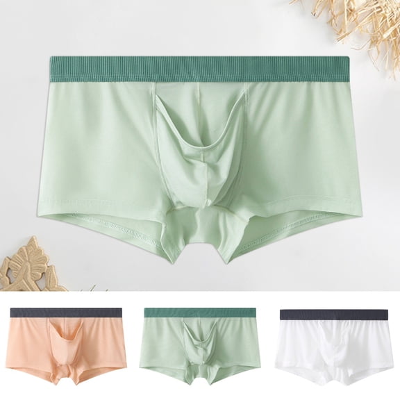 zeranth Men Slim Fit Shorts Briefs Mid-rise Elastic Waistband U-convex Bag Separate Design Underwear Breathable Panties