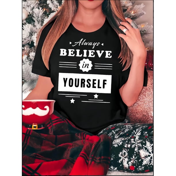 Creative English Graphic Print Women'S Fashion Trendy Round Neck Short Sleeve, Simple Casual Sports T-Shirt, Comfortable Summer Top for Women During Holidays.