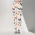 thumbnail image 2 of Bibifish Women's Graphic Yoga Pants Farm Animal Yoga Pants Chicken & Chick Print Yoga Pants Soft Farmer'S Market Charming Leggings, 2 of 5