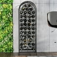 thumbnail image 6 of Wine Rack, Renaissance Wrought Iron Wine Jail – 45 Bottles Wine Holder 52 Inch Freestanding Floor Wine Rack with Slide-Lock Latch Door - Black, 6 of 6
