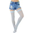 thumbnail image 6 of ToBeInStyle Women's Nylon Thigh High Schoolgirl Opaque Stockings Sky Blue, 6 of 7