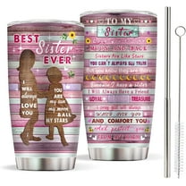 Sister Gifts from Sister Tumbler, Unique Birthday Gifts for Sisters, Best Sister Ever Tumbler Gift for Big Sister, Little Sister,Sister in Law Christmas Gifts Stainless Steel Coffee Tumbler 20 oz