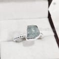 thumbnail image 5 of Natural Aquamarine Ring, Rough Aquamarine Gemstone Ring, March Birthstone, Twisted Wire, 925 Sterling Silver, Womens Ring, Christmas, Thanksgiving, Handmade, Statement Jewelry, Raw Gemstone Jewelry, 5 of 6