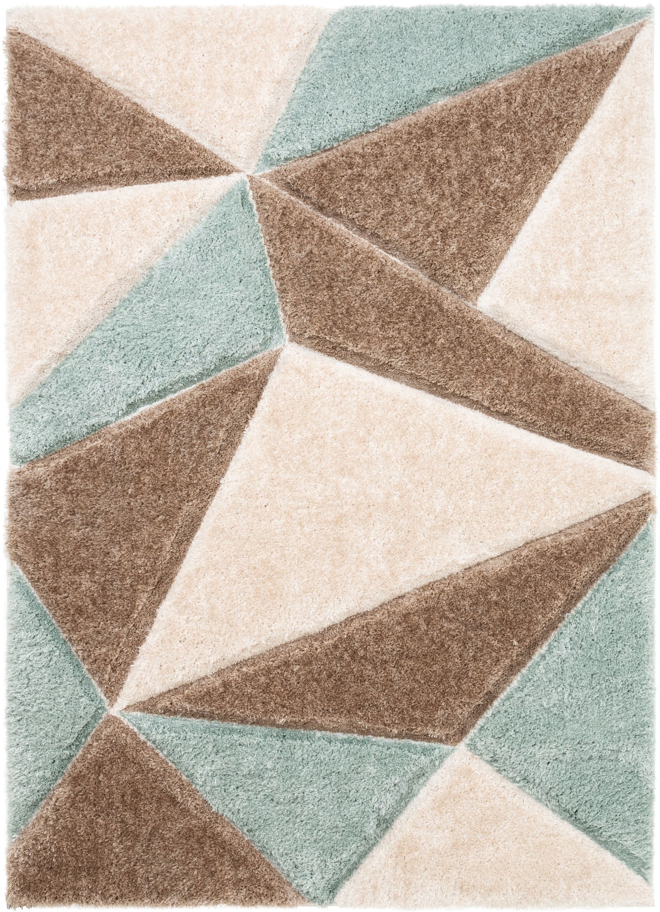 Well Woven San Francisco Venice Ivory Modern Geometric 3D Textured Shag 2'7" x 9'10" Runner Area Rug