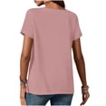 thumbnail image 6 of Womens Cotton Linen Summer Tops, Short Sleeve Shirts for Women Casual Lightweight Loose Fit Crewneck T-Shirts with Buttons, 6 of 6