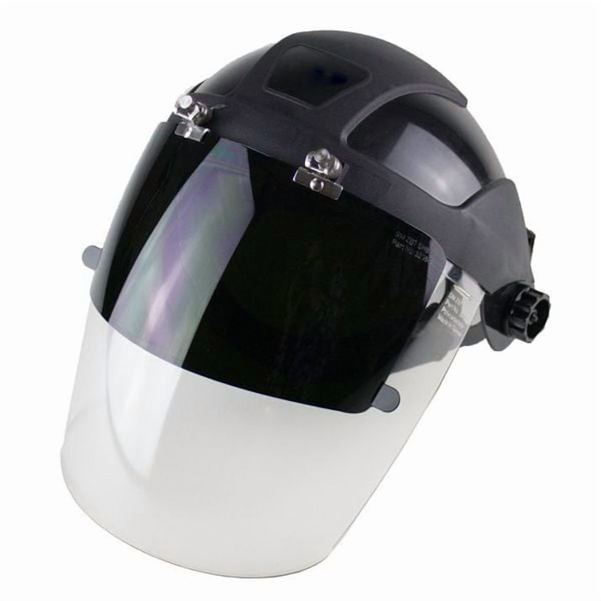 Sellstrom Face Shield - DP4 Series - 9" x 12.125" x 0.060" Window - Clear AF with Shade 6 IR Flip Visor - Ratcheting Headgear