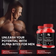AlphaBites for Men Gummies – Alpha Bites Support for Muscle Growth, Max Performance, 5 Pack, 300 Gummies