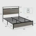 thumbnail image 2 of Generic Bed frame queen size, wooden platform bed frame with storage LED light headboard and 2 USB, no noise, no spring mattress required and simple assembly tools, large underbed storage,Antique Grey, 2 of 7