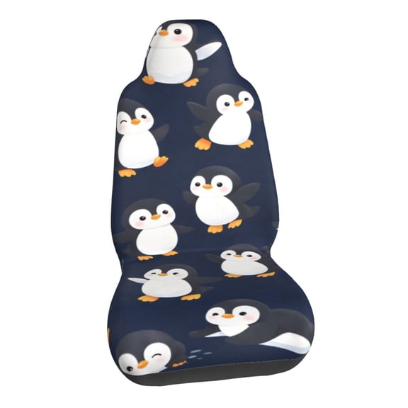 Cute Penguin Pattern Car Seat Covers Stretch Car Seat Protectors Universal Fit