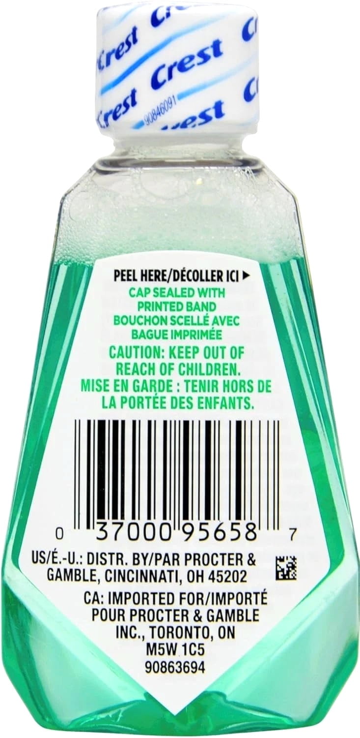 36 Pack, Crest Scope Classic Mouthwash Travel Size 1.2 oz. Original Mint Flavor