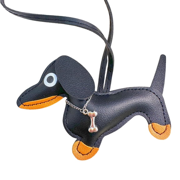 Unique Puppy Key Rings Adornment Sturdy PU Leather Sausage Dog Keychain Key Chain Charm for Individualized Styles