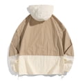 thumbnail image 3 of Mrmaere Men's UPF 50+ Sun Protection Color Block Hooded Jacket Multi Pocket Full Zip Outdoor Hiking Shirt Khaki XL, 3 of 8