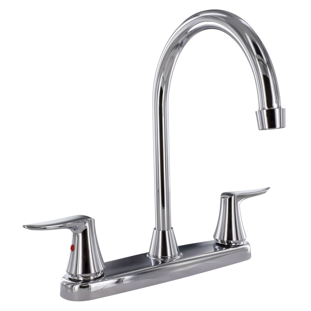 Delta Lorain 2-Handle Kitchen Faucet - Stainless Steel High Arc Swivel Spout, 3-Hole Installation