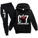 thumbnail image 4 of Conjunto de 2 piezas de ropa con capucha y pantalones con estampado de fútbol CR7 para niños y niñas de 3 a 14 años, chándal para primavera y otoño, 4 of 5