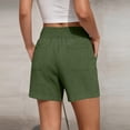 thumbnail image 3 of Linen Shorts for Women High Waisted Wide Leg Beach Vacation Shorts with Pockets Casual Summer Bermuda Short Pants, S, 3 of 5