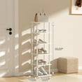 White Bamboo Shoe Rack for Small Spaces 6 Tier Tall Vertical Narrow