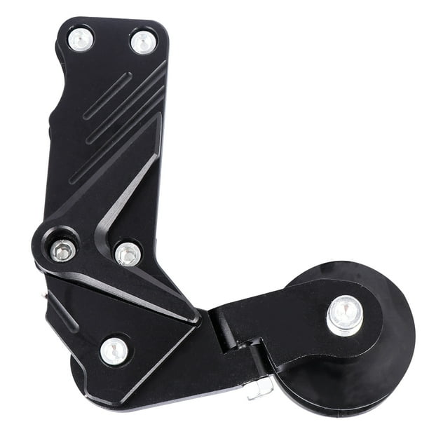 EeaseMX Ajustador de cadena de motocicleta, regulador automático de aluminio, tensor de cadena con carrete de soporte (negro)