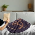 thumbnail image 3 of Idaho Soft Flannel Fleece Throw Blanket, Nostalgic City Welcoming Logo of Boise City, Cozy Plush for Indoor and Outdoor Use, 50" x 60", Dark Purple Ginger White, by Ambesonne, 3 of 5